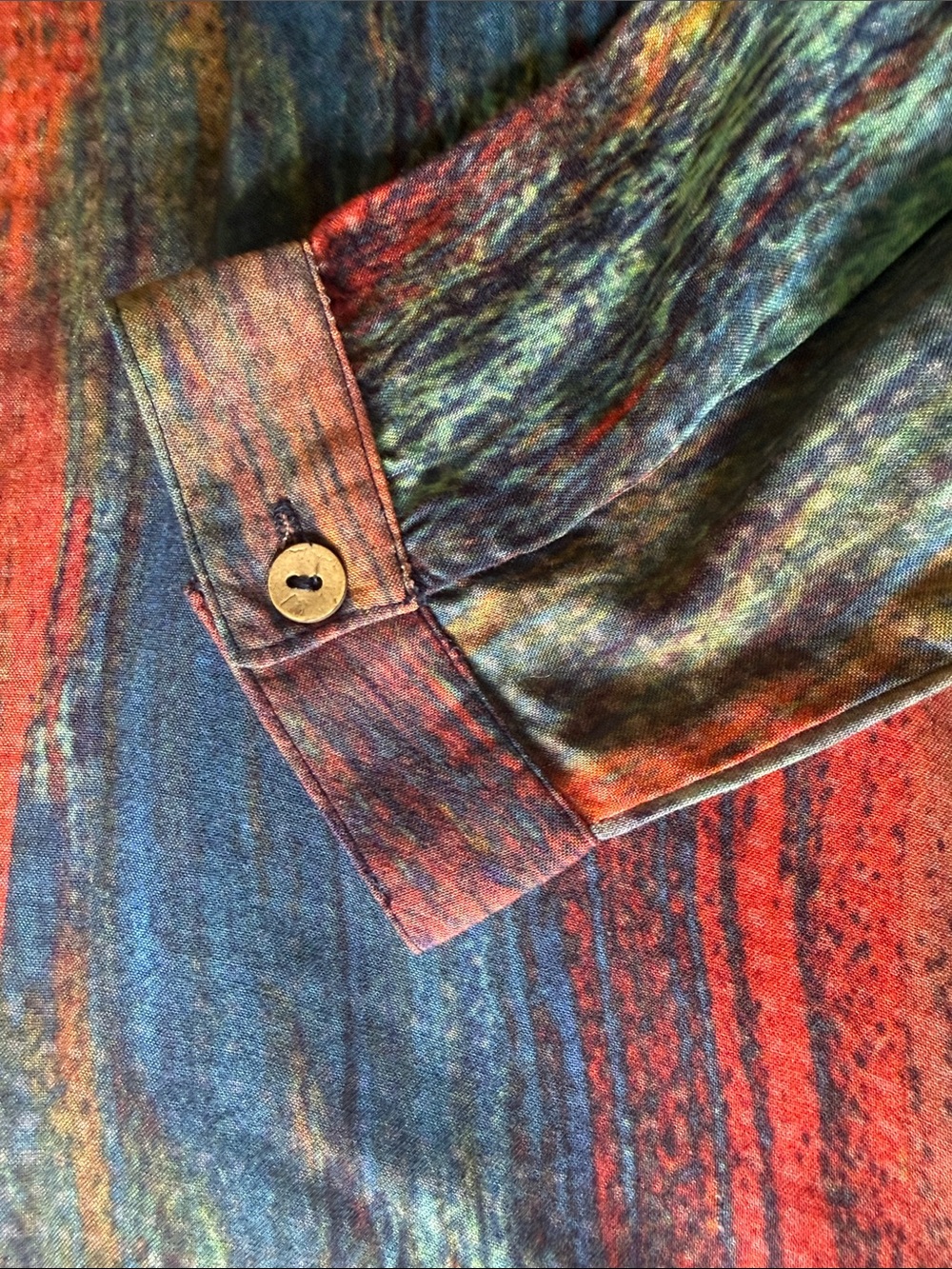 Abstract Striped Pullover Tunic in Orange, Blue & Green. SKU 419 - Picture 4 of 6